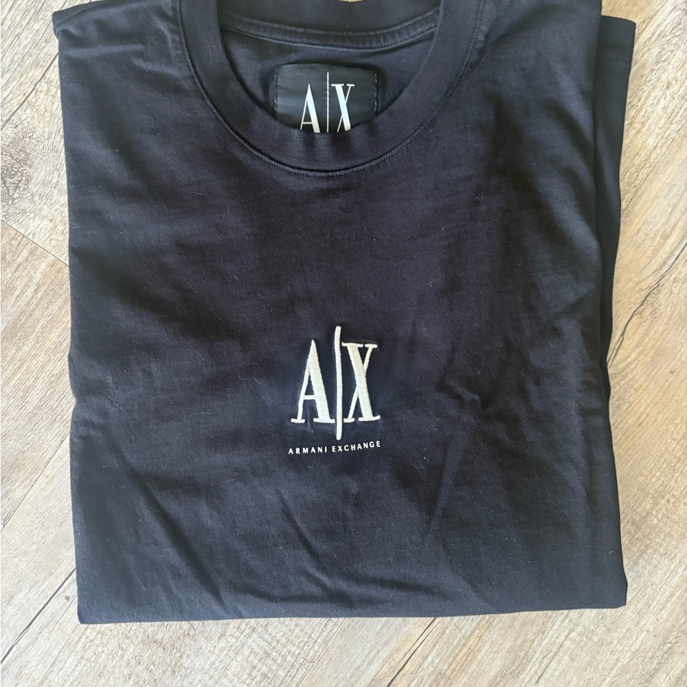 Armani Exchange Black Tee with Logo